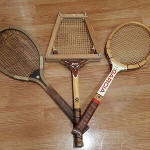 For Madi....Vintage Tennis Rackets Set with Covers